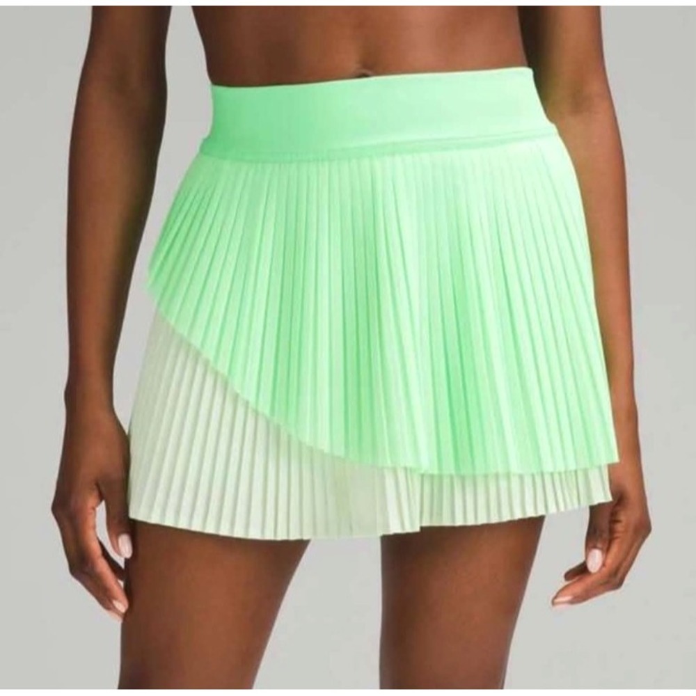 Lululemon Tiered Pleats High-Rise Tennis Skort Kohlrabi Green Pistachio Size 6